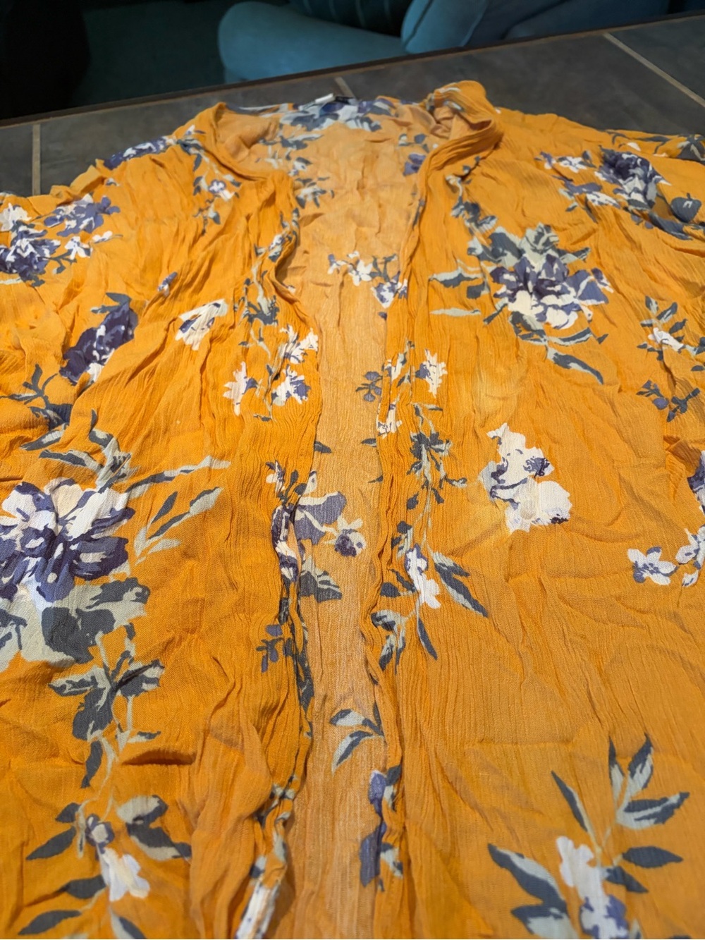 Moral Fiber Golden Floral Lightweight Kimono